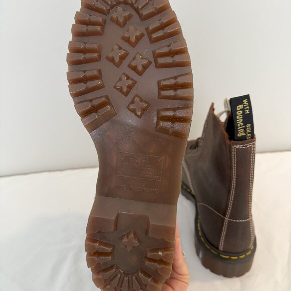 Dr. Martens 1460 Wax Commander Leather Lace Up Boot  Brown SZ 13 NEW - Picture 9 of 10